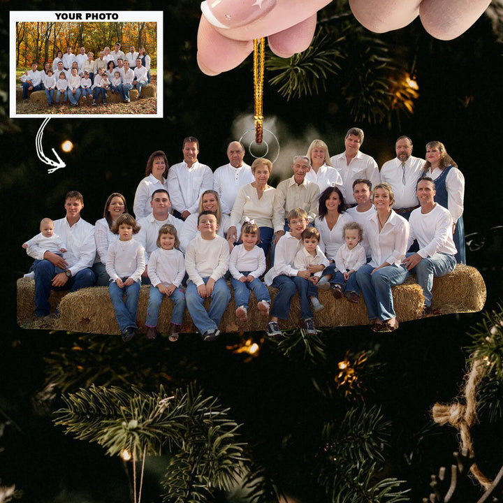 Autumn Family - Personalized Photo Mica Ornament - Gift For Family, Family Members