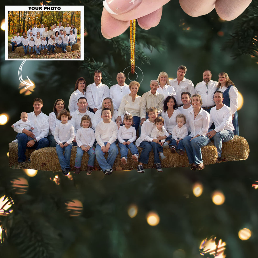 Autumn Family - Personalized Photo Mica Ornament - Gift For Family, Family Members