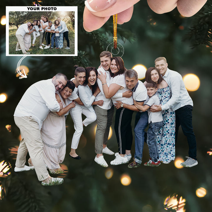 Blessed Family - Personalized Photo Mica Ornament - Gift For Family, Family Members