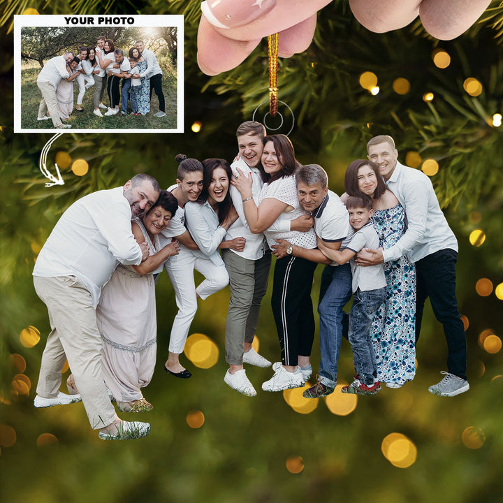 Blessed Family - Personalized Photo Mica Ornament - Gift For Family, Family Members