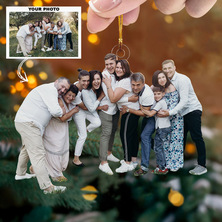 Blessed Family - Personalized Photo Mica Ornament - Gift For Family, Family Members