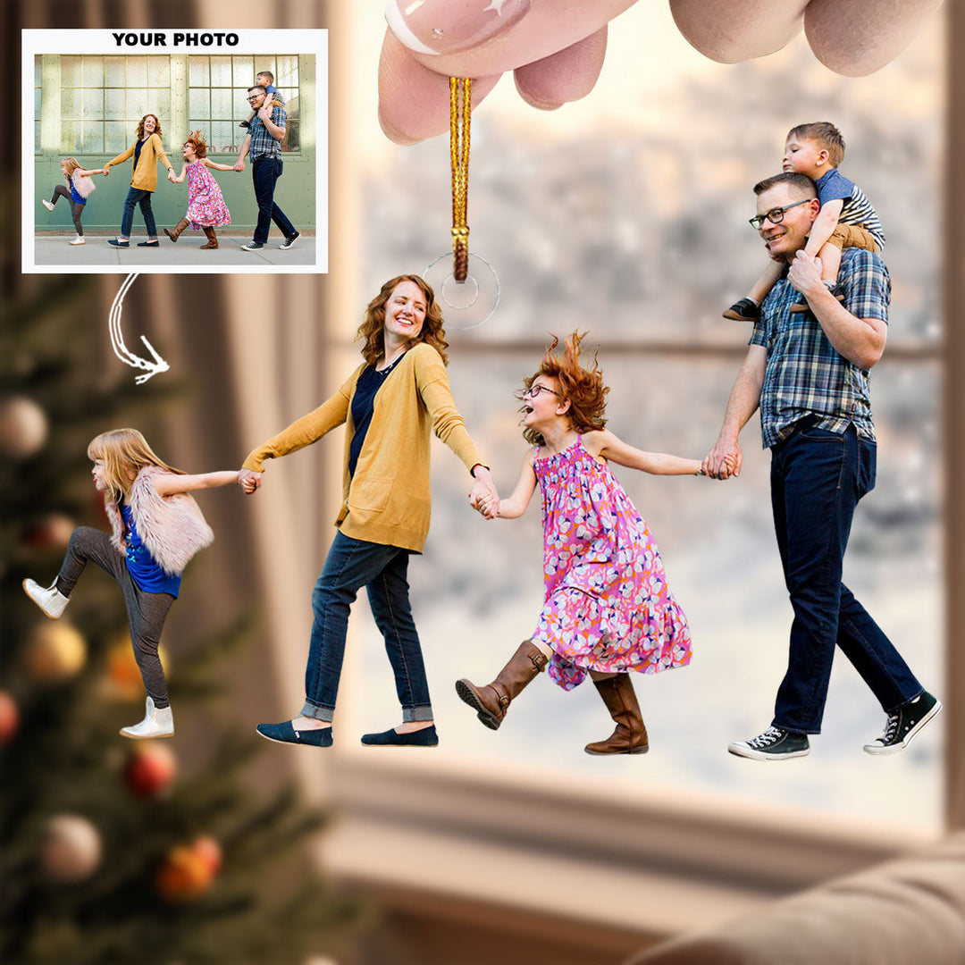 Family Forever - Personalized Photo Mica Ornament - Gift For Family, Family Members