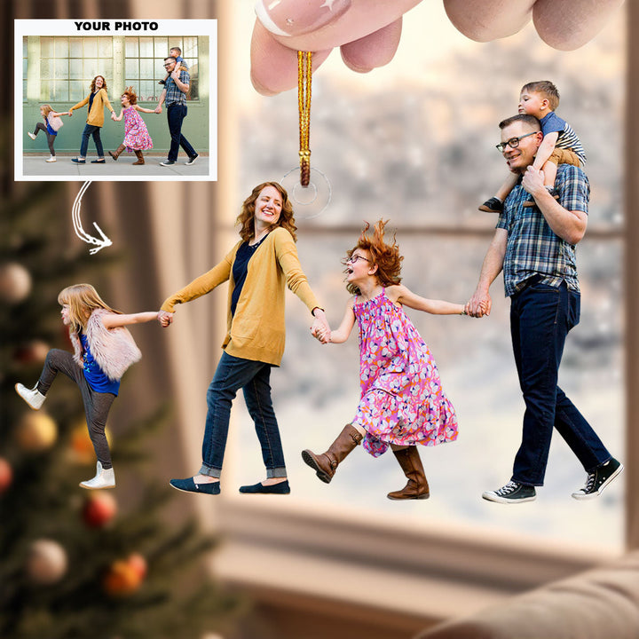 Family Forever - Personalized Photo Mica Ornament - Gift For Family, Family Members