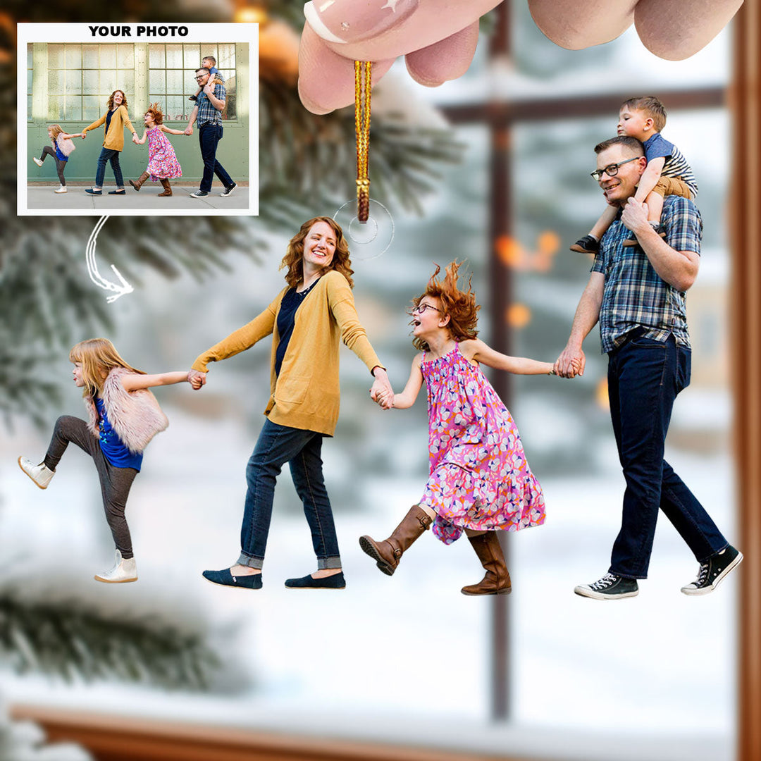 Family Forever - Personalized Photo Mica Ornament - Gift For Family, Family Members