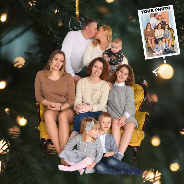 Indoor Smiles - Personalized Photo Mica Ornament - Gift For Family, Family Members