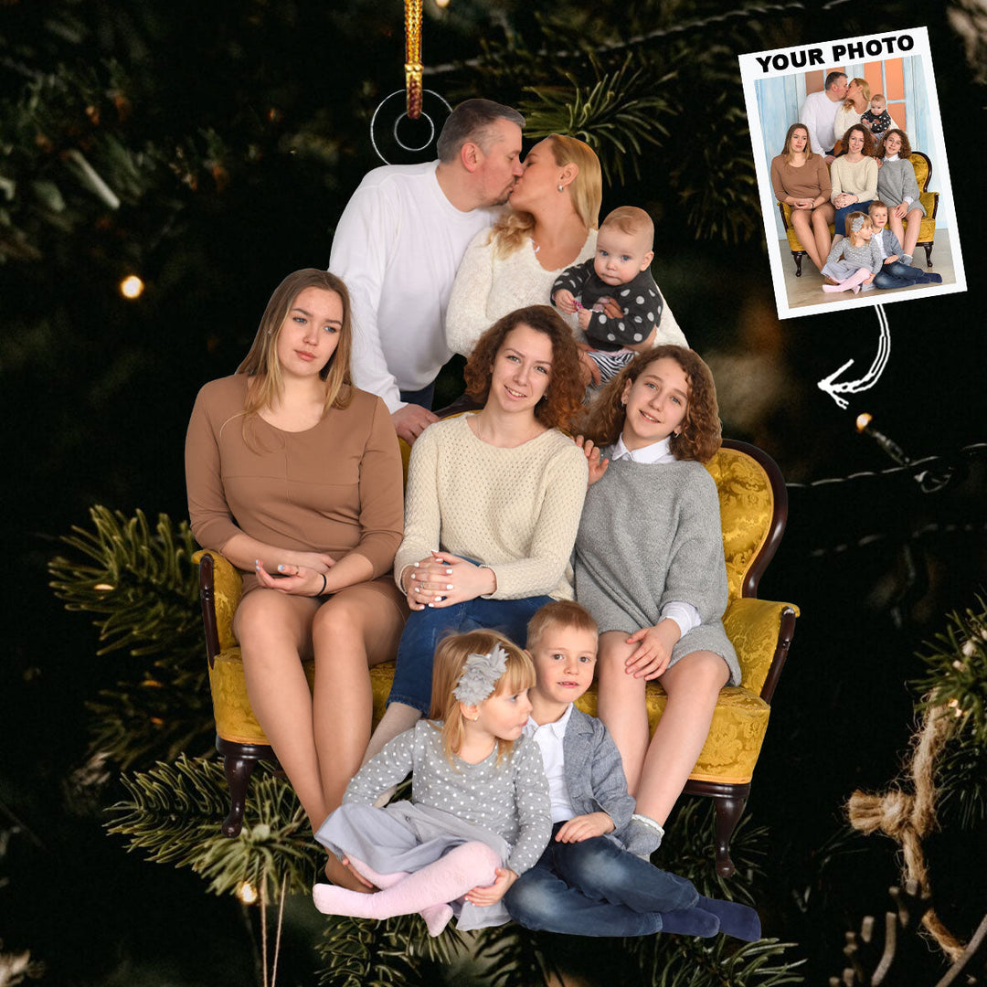 Indoor Smiles - Personalized Photo Mica Ornament - Gift For Family, Family Members