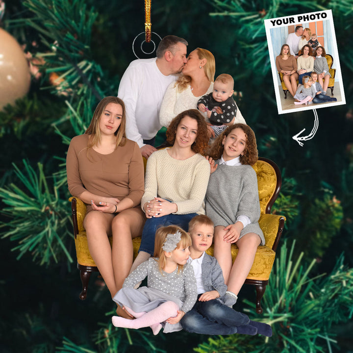 Indoor Smiles - Personalized Photo Mica Ornament - Gift For Family, Family Members