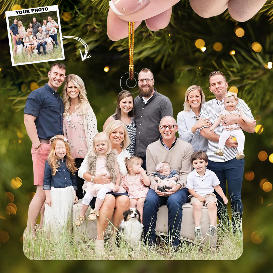 Our Blessed - Personalized Photo Mica Ornament - Gift For Family, Family Members