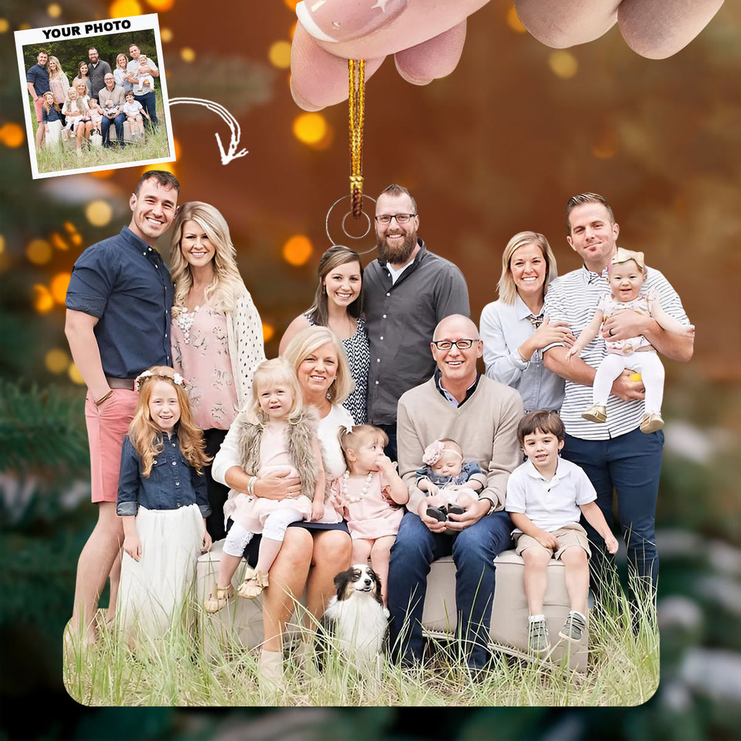 Our Blessed - Personalized Photo Mica Ornament - Gift For Family, Family Members