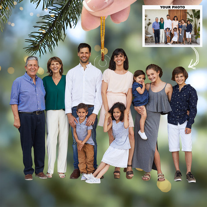 Outdoor Gather - Personalized Photo Mica Ornament - Gift For Family, Family Members
