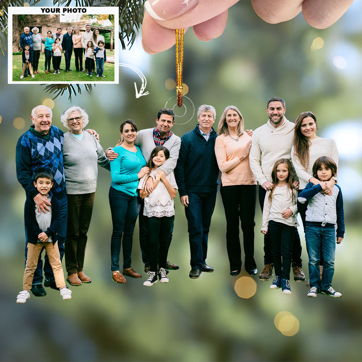 Pool View - Personalized Photo Mica Ornament - Gift For Family, Family Members