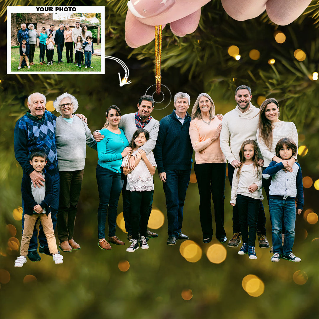 Pool View - Personalized Photo Mica Ornament - Gift For Family, Family Members