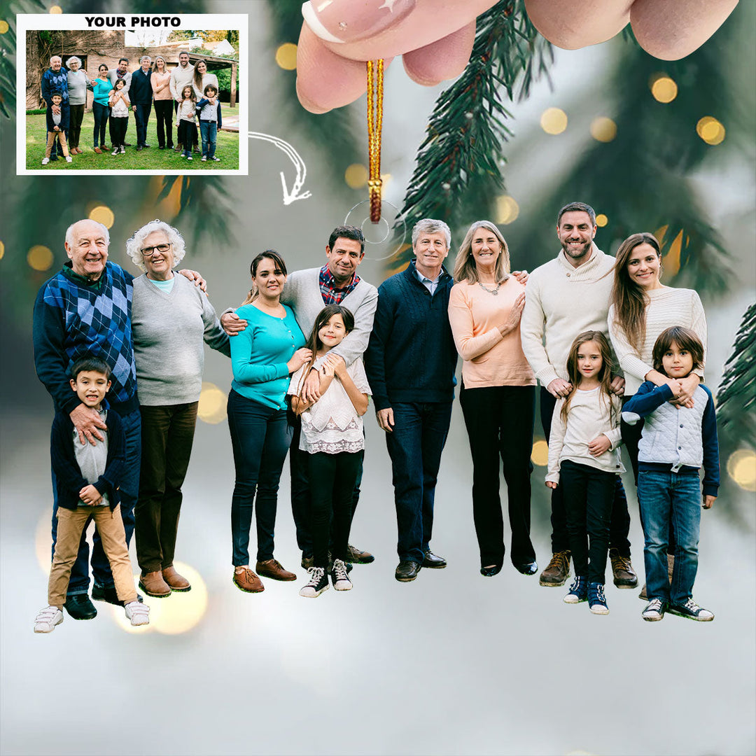 Pool View - Personalized Photo Mica Ornament - Gift For Family, Family Members