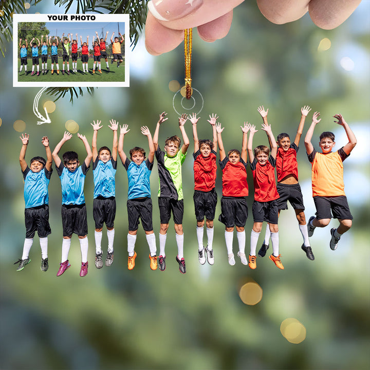 The Dream Team - Personalized Photo Mica Ornament - Christmas Gift For Football Players, Football Lovers