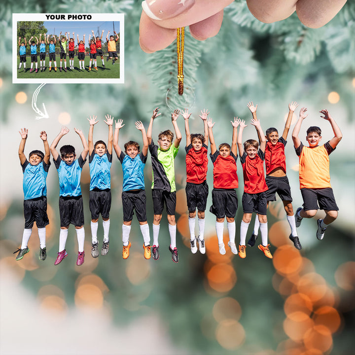 The Dream Team - Personalized Photo Mica Ornament - Christmas Gift For Football Players, Football Lovers
