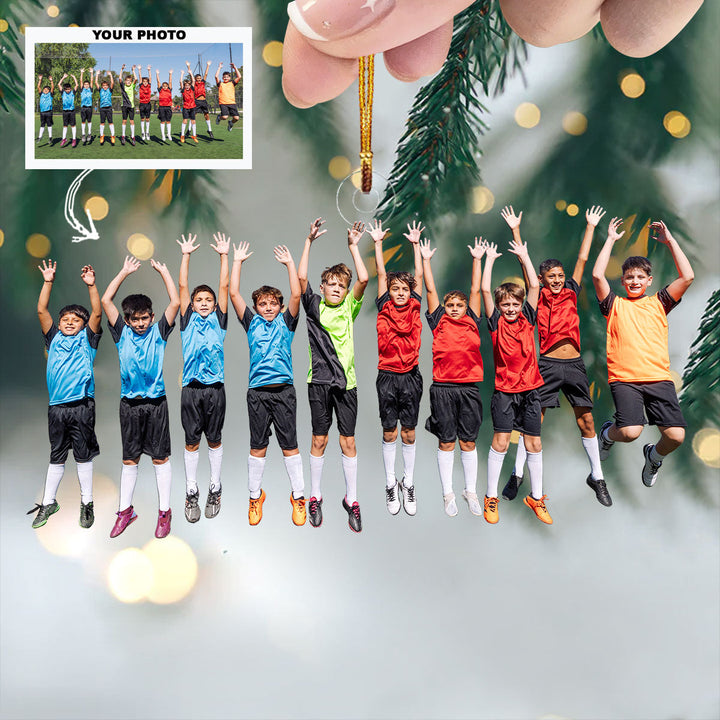 The Dream Team - Personalized Photo Mica Ornament - Christmas Gift For Football Players, Football Lovers