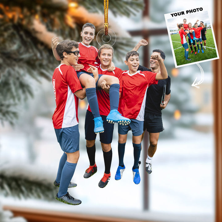 The Goal Getters - Personalized Photo Mica Ornament - Christmas Gift For Football Players, Football Lovers