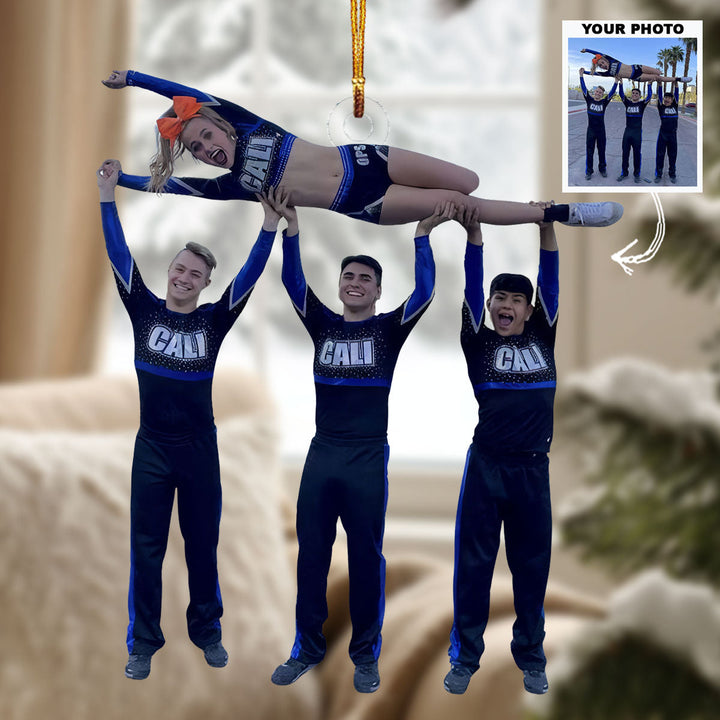 Lifting Spirit - Personalized Photo Mica Ornament - Gift For Besties, Friends