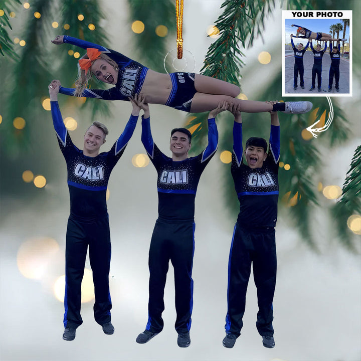 Lifting Spirit - Personalized Photo Mica Ornament - Gift For Besties, Friends