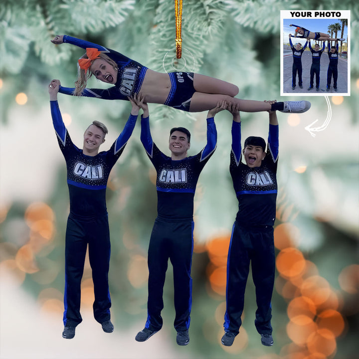 Lifting Spirit - Personalized Photo Mica Ornament - Gift For Besties, Friends