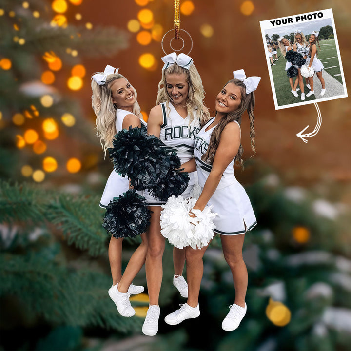 Rocky Cheers - Personalized Photo Mica Ornament - Gift For Besties, Friends