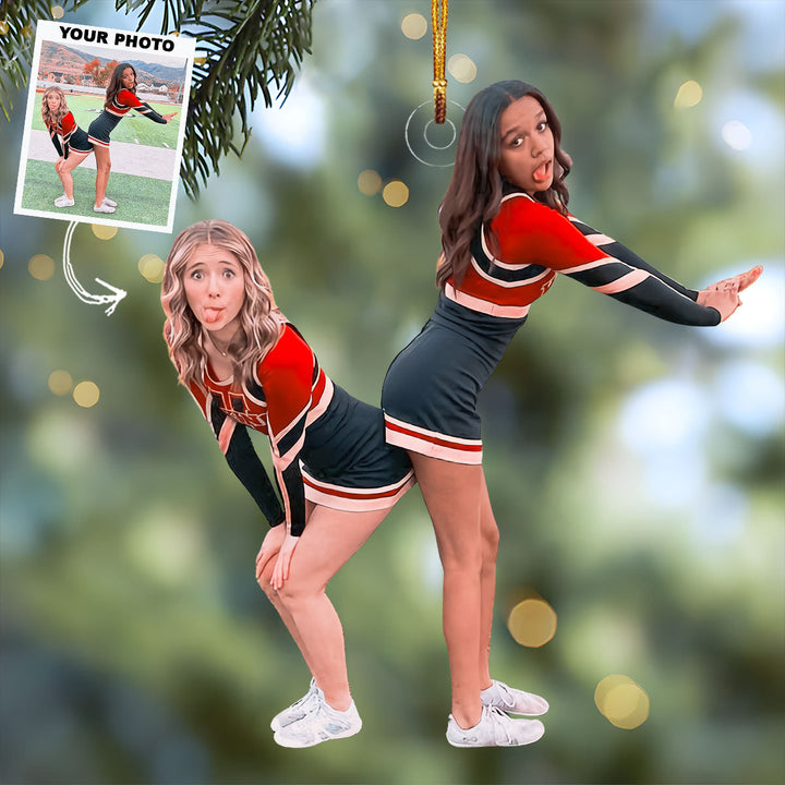 Silly Pose - Personalized Photo Mica Ornament - Gift For Besties, Friends
