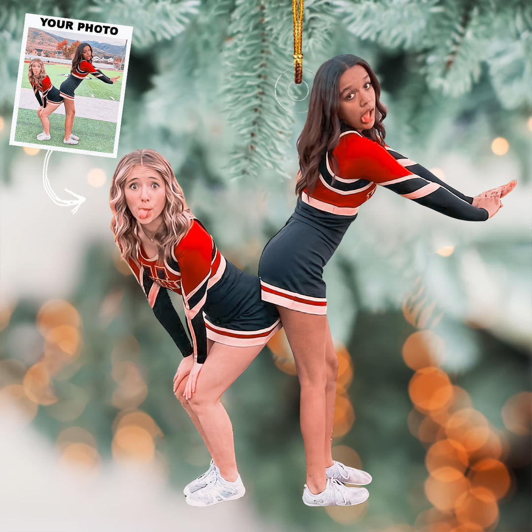 Silly Pose - Personalized Photo Mica Ornament - Gift For Besties, Friends