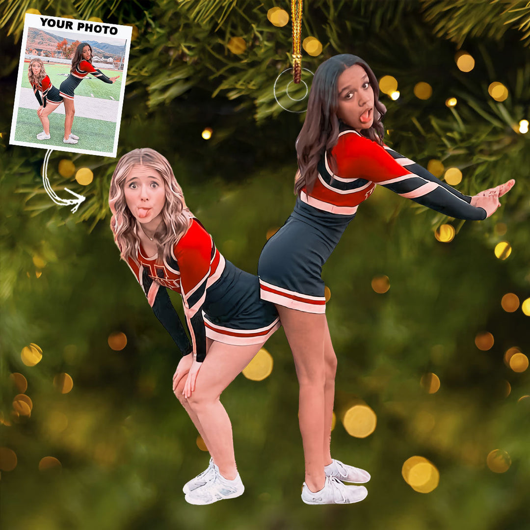 Silly Pose - Personalized Photo Mica Ornament - Gift For Besties, Friends