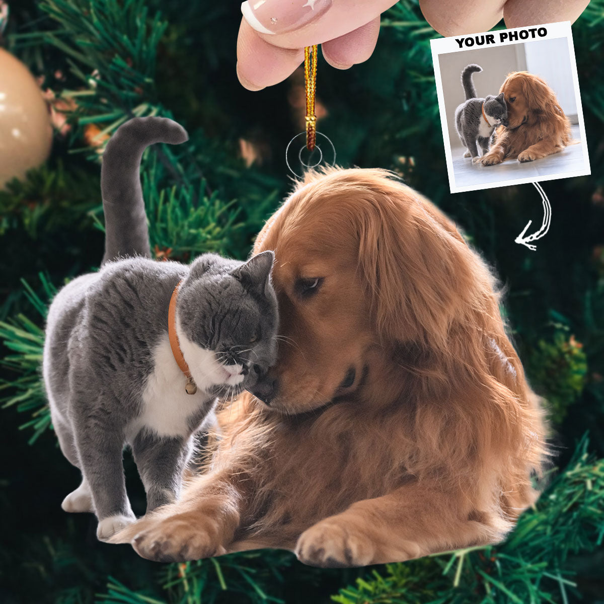 Always By Your Side - Personalized Photo Mica Ornament - Gift For Pet Lovers, Pet Owners