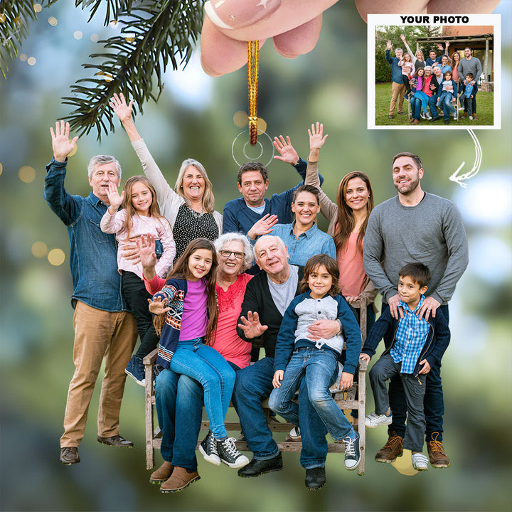 Bond Beyond Time - Personalized Photo Mica Ornament - Christmas Gift For Family, Family Members