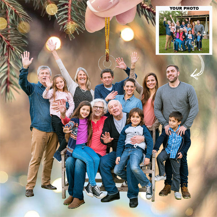 Bond Beyond Time - Personalized Photo Mica Ornament - Christmas Gift For Family, Family Members