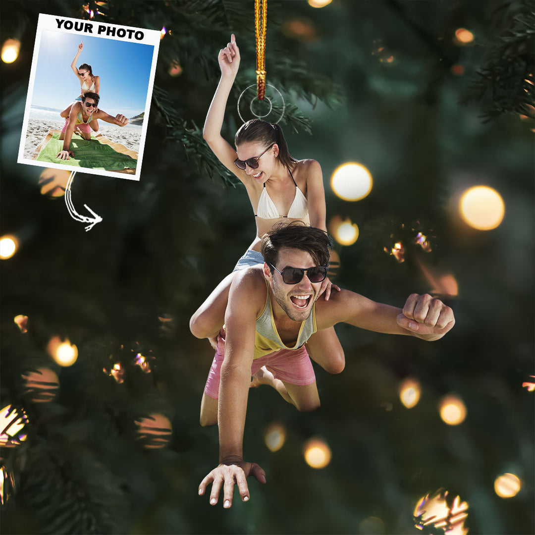 Sand And Sunshine Stuns - Personalized Photo Mica Ornament - Christmas Gift For Couple, Family Members