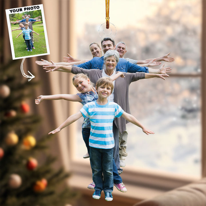 Evergreen Bond - Personalized Photo Mica Ornament - Christmas Gift For Family, Family Members