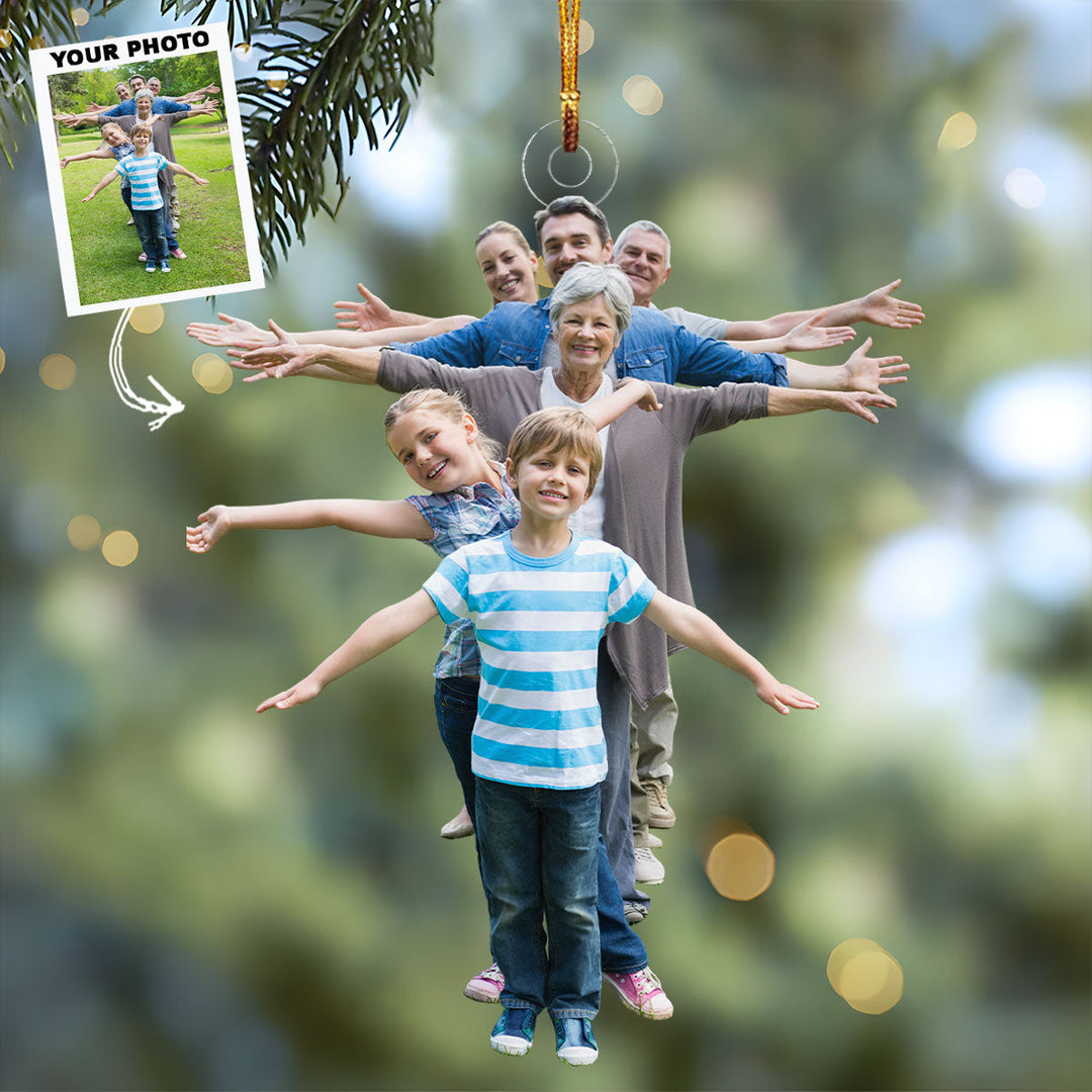 Evergreen Bond - Personalized Photo Mica Ornament - Christmas Gift For Family, Family Members
