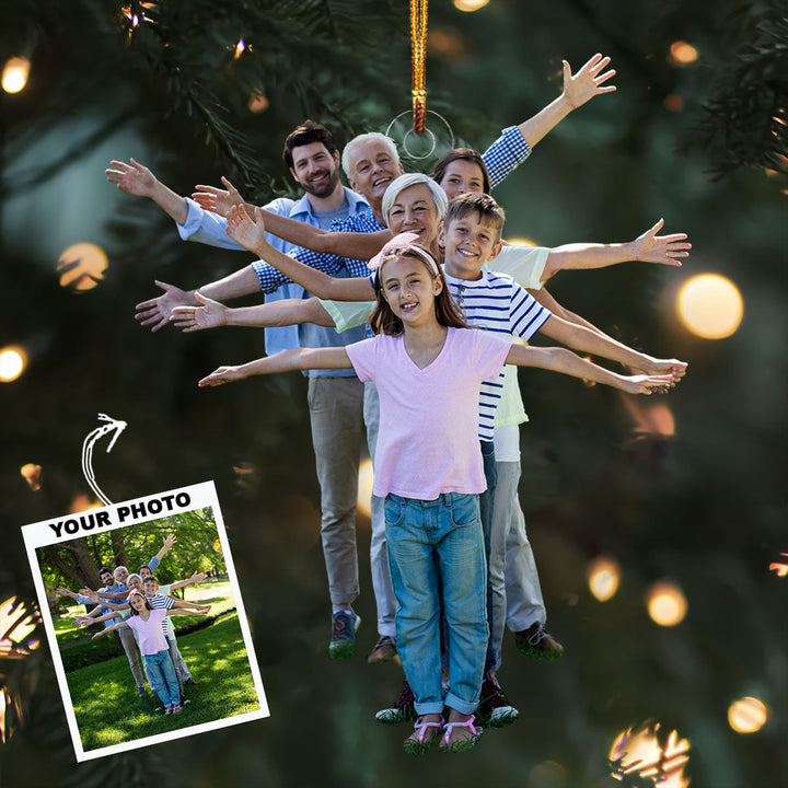 Under The Family Tree - Personalized Photo Mica Ornament - Christmas Gift For Family, Family Members