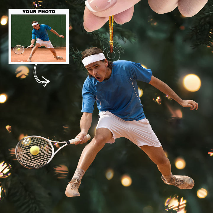 Tennis Player - Personalized Photo Mica Ornament - Christmas Gift For Tennis Players, Tennis Lovers