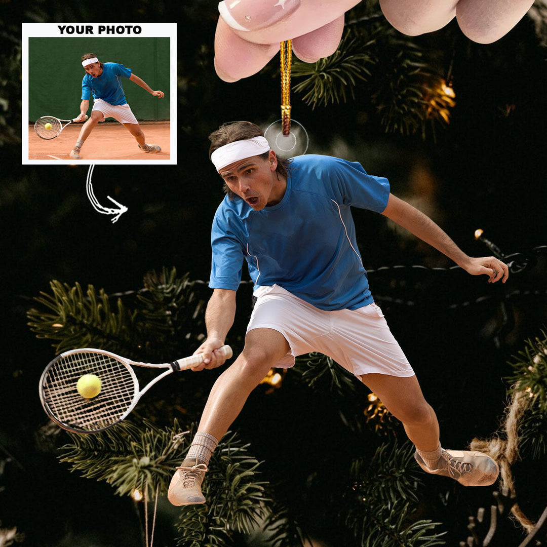 Tennis Player - Personalized Photo Mica Ornament - Christmas Gift For Tennis Players, Tennis Lovers