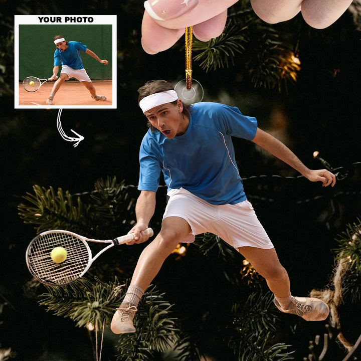 Tennis Player - Personalized Photo Mica Ornament - Christmas Gift For Tennis Players, Tennis Lovers