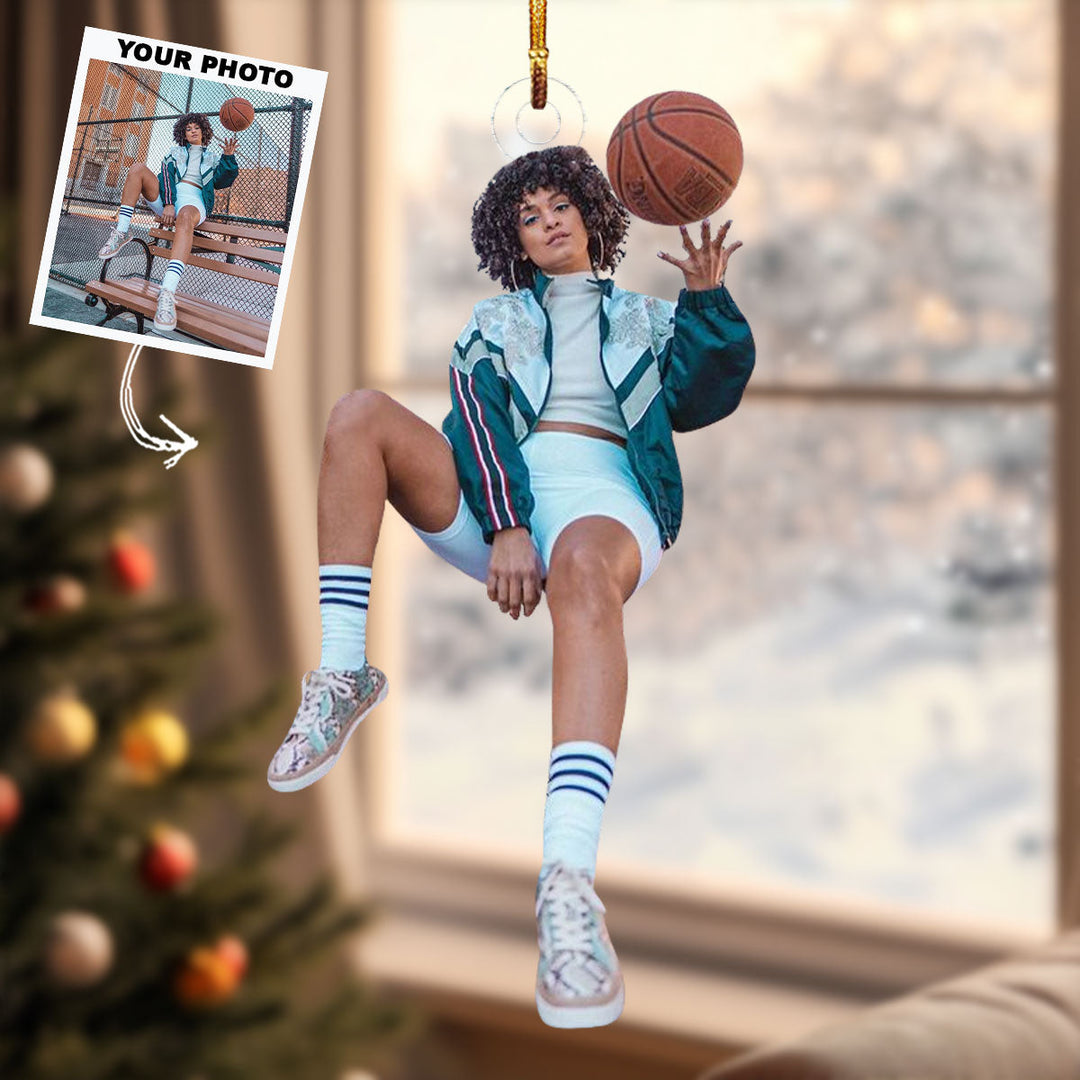 Pose - Personalized Photo Mica Ornament - Christmas Gift For Basketball Players, Basketball Lovers