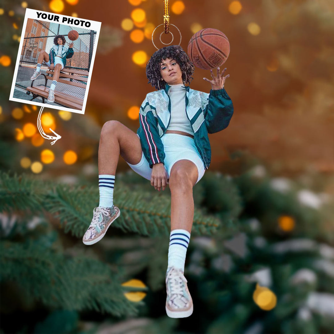Pose - Personalized Photo Mica Ornament - Christmas Gift For Basketball Players, Basketball Lovers