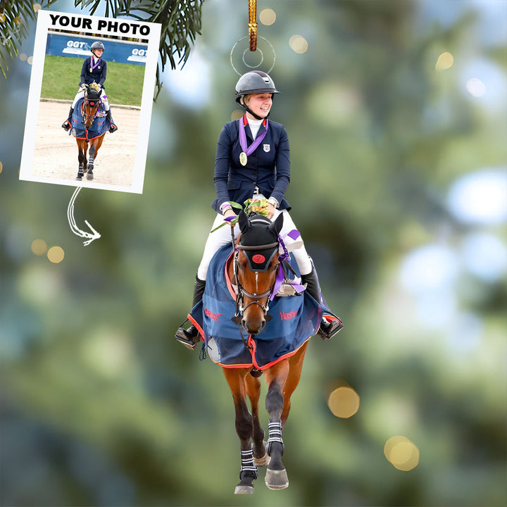 Horsepower - Personalized Photo Mica Ornament - Christmas Gift For Equestrian Players, Equestrian Lovers