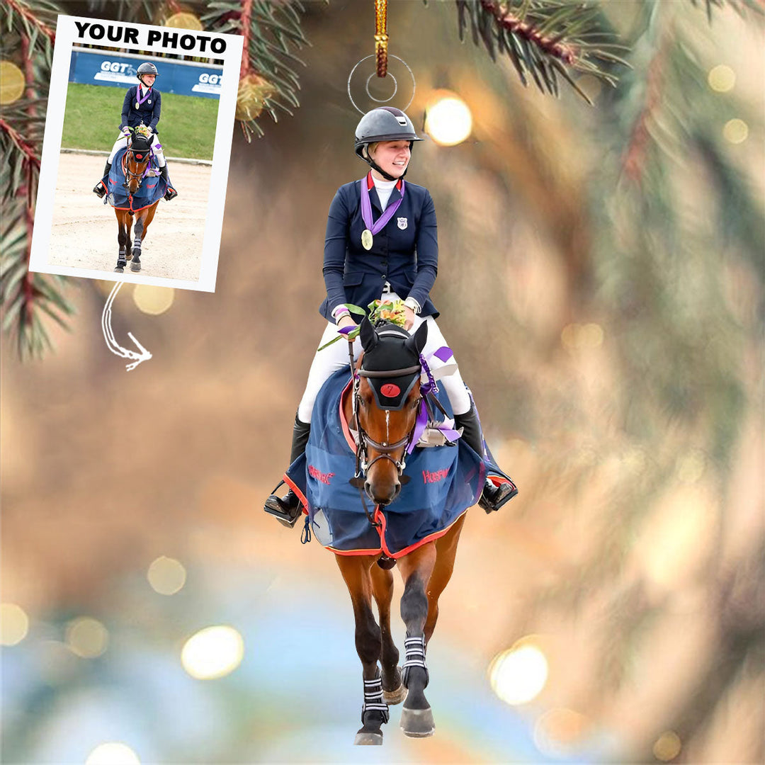 Horsepower - Personalized Photo Mica Ornament - Christmas Gift For Equestrian Players, Equestrian Lovers