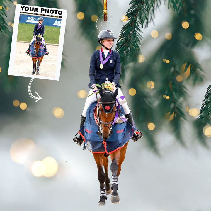 Horsepower - Personalized Photo Mica Ornament - Christmas Gift For Equestrian Players, Equestrian Lovers