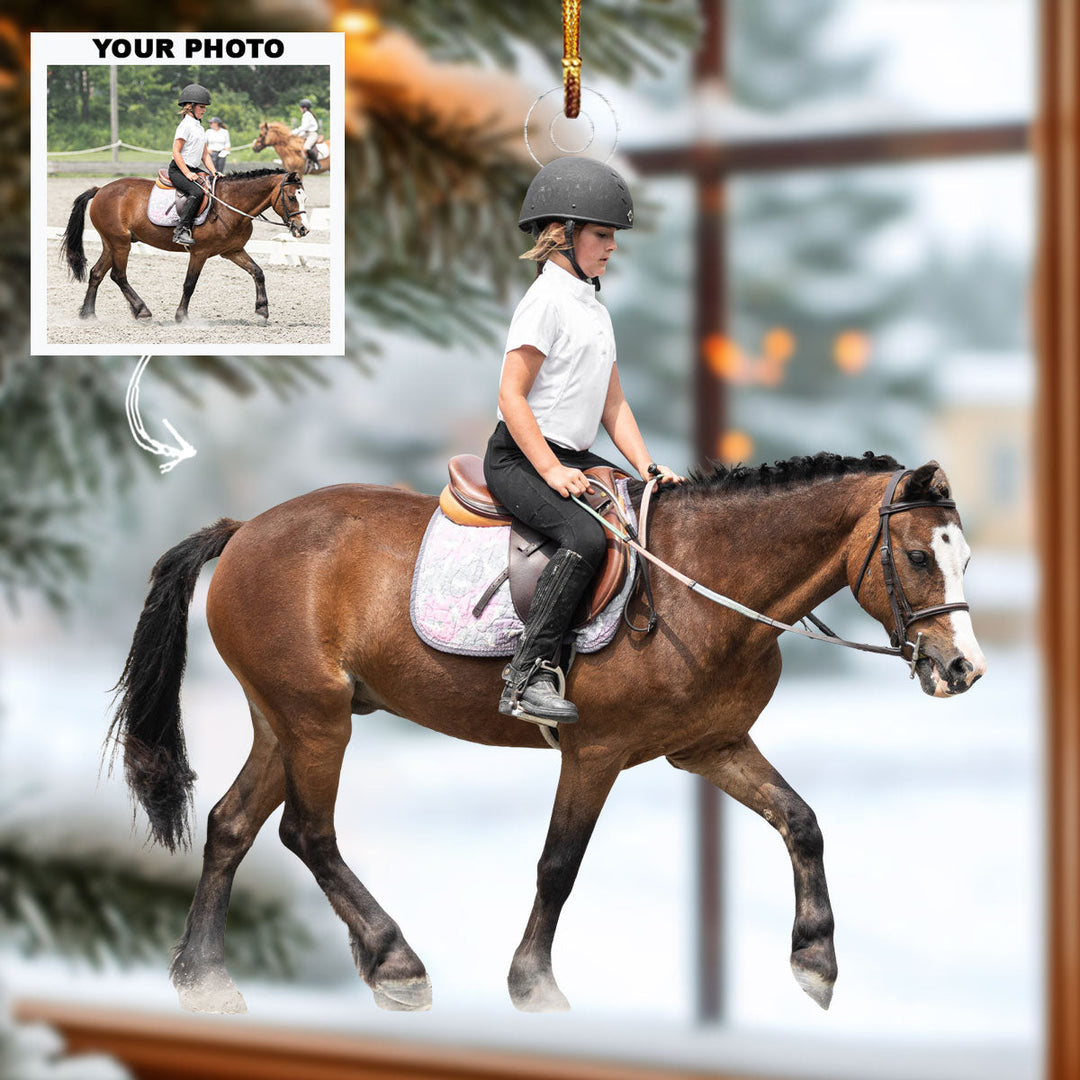 Rider Pride - Personalized Photo Mica Ornament - Christmas Gift For Equestrian Players, Equestrian Lovers
