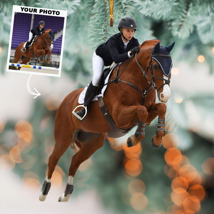 Equestrian Junior - Personalized Photo Mica Ornament - Christmas Gift For Equestrian Players, Equestrian Lovers