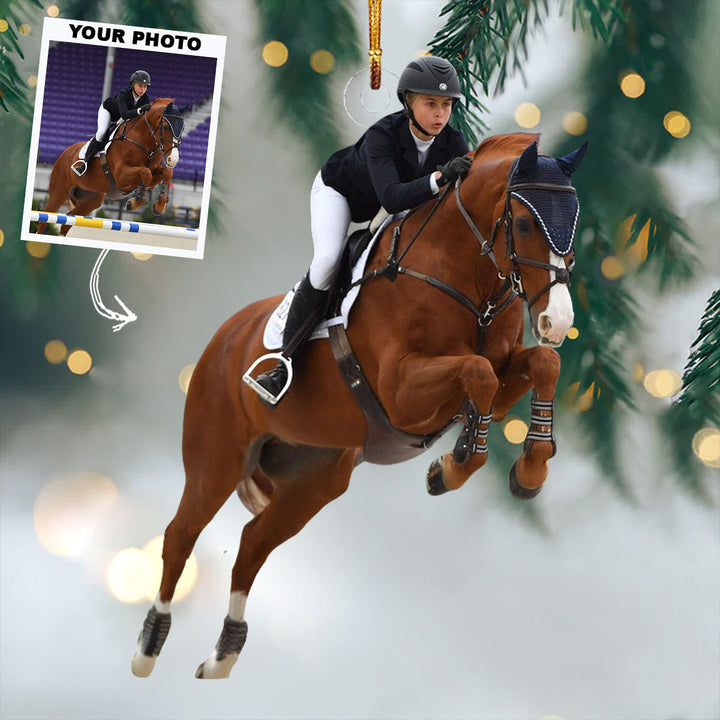 Equestrian Junior - Personalized Photo Mica Ornament - Christmas Gift For Equestrian Players, Equestrian Lovers