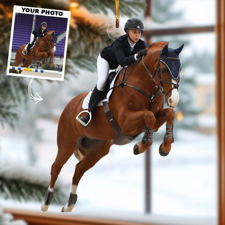 Equestrian Junior - Personalized Photo Mica Ornament - Christmas Gift For Equestrian Players, Equestrian Lovers