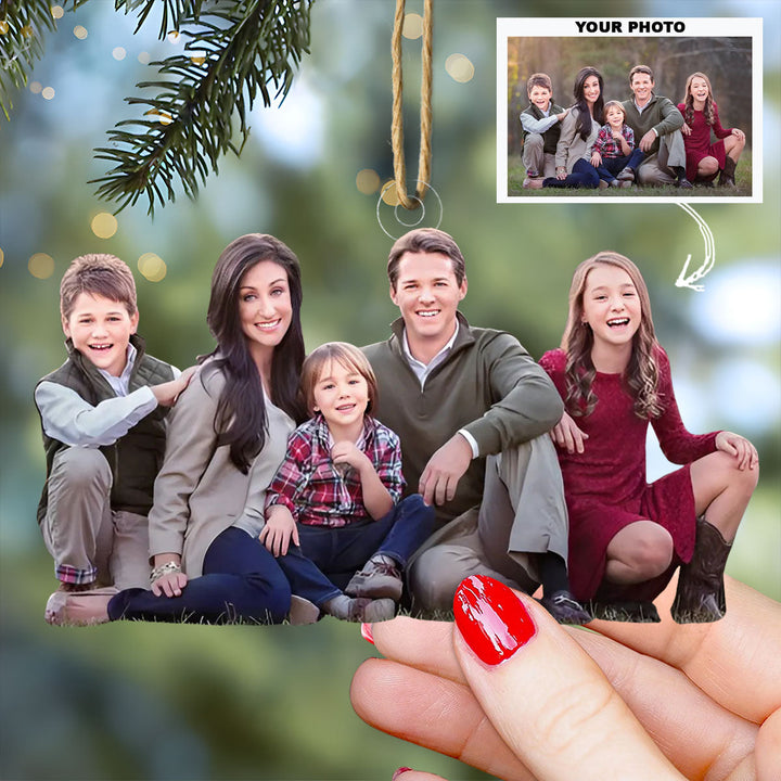 Always Together - Personalized Photo Mica Ornament - Christmas Gift For Family, Family Members