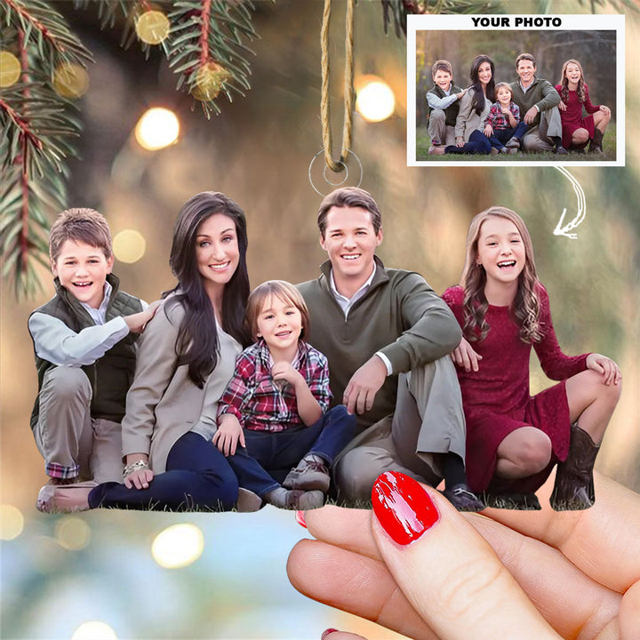 Always Together - Personalized Photo Mica Ornament - Christmas Gift For Family, Family Members