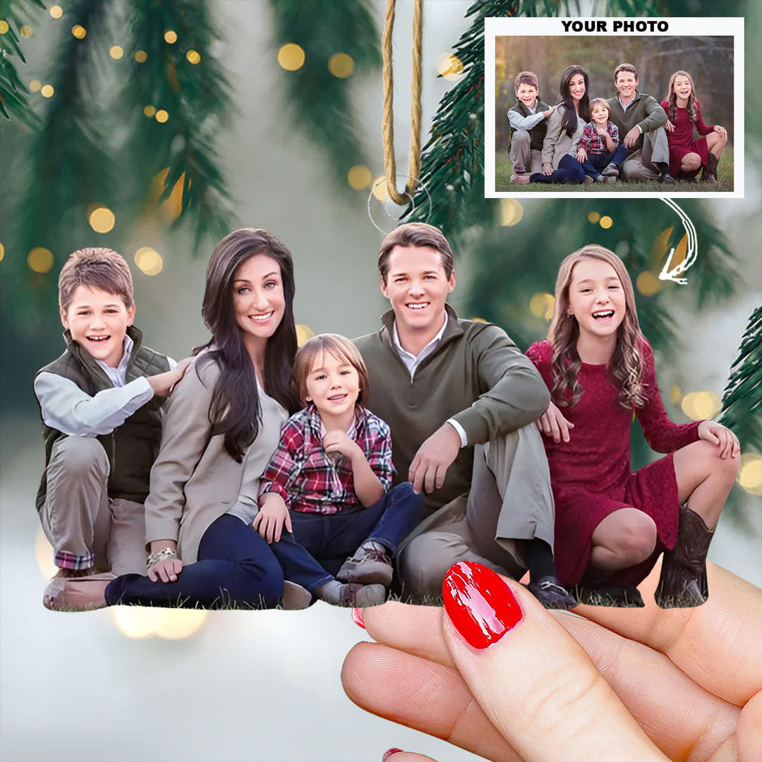 Always Together - Personalized Photo Mica Ornament - Christmas Gift For Family, Family Members